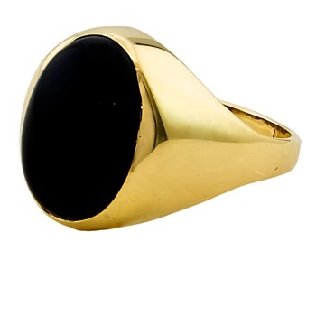 9ct Gold Onyx Ring size Q